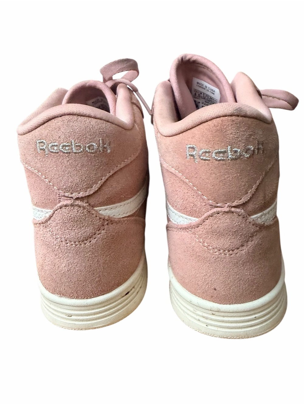 Reebok Women’s Blush Pink Suede High-Top Sneakers - Picture 2 of 5